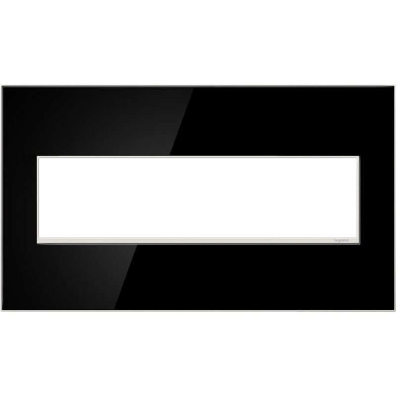 adorne AWM4GMB4 Mirror Black Four-Gang Screwless Wall Plate