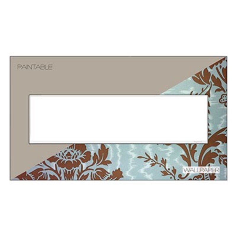 adorne AWM4GW4 Custom Four-Gang Screwless Wall Plate, White Trim