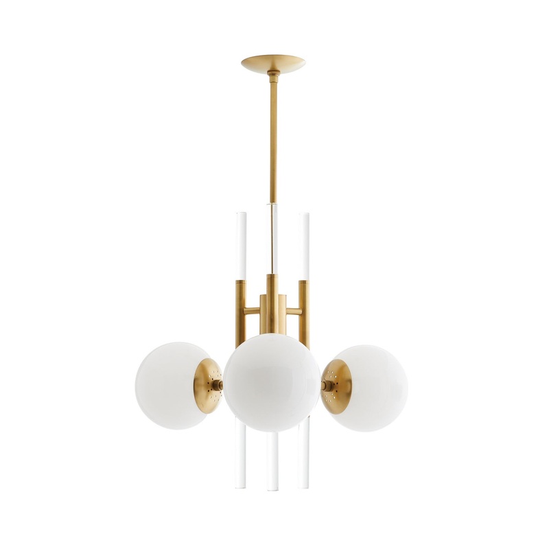 Arteriors 89494 Oberon Three Light Pendant Antique Brass (Discontinued)