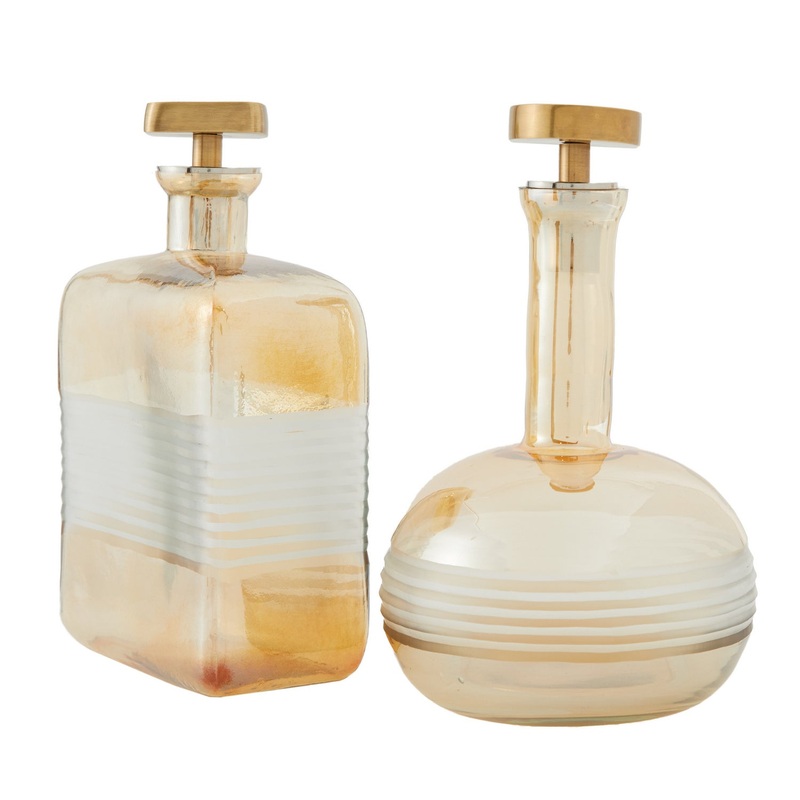Arteriors 6954 Pattinson Decanters, Set of 2 Amber Luster