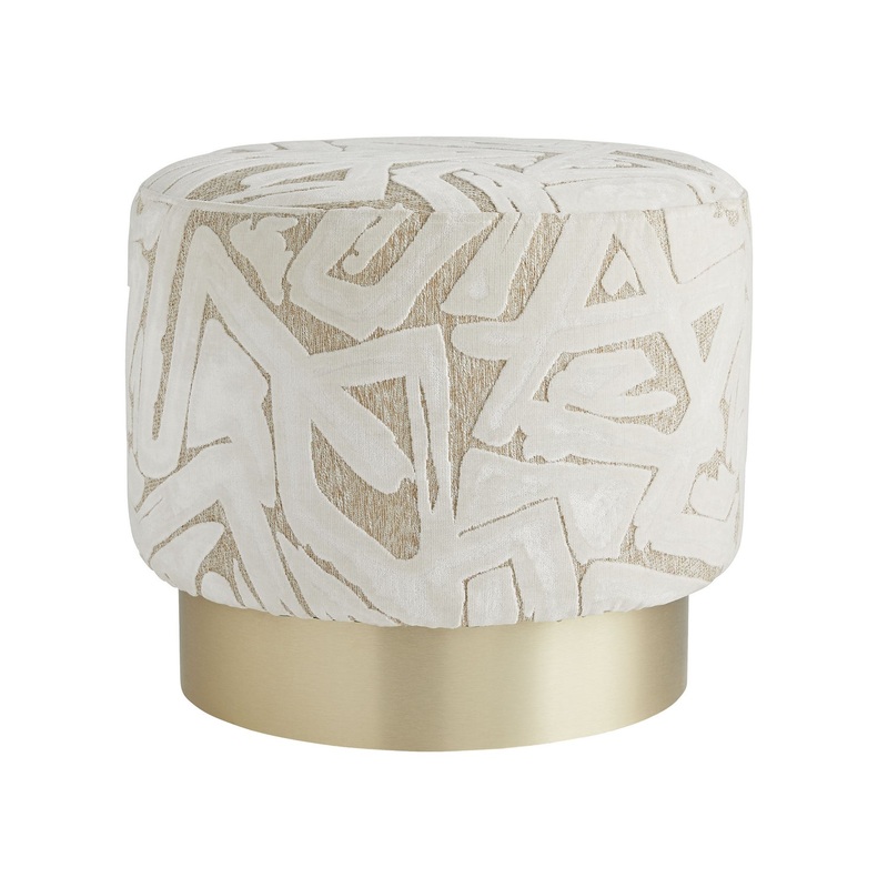 Arteriors 8139 Avalon Ottoman Swiss Coffee