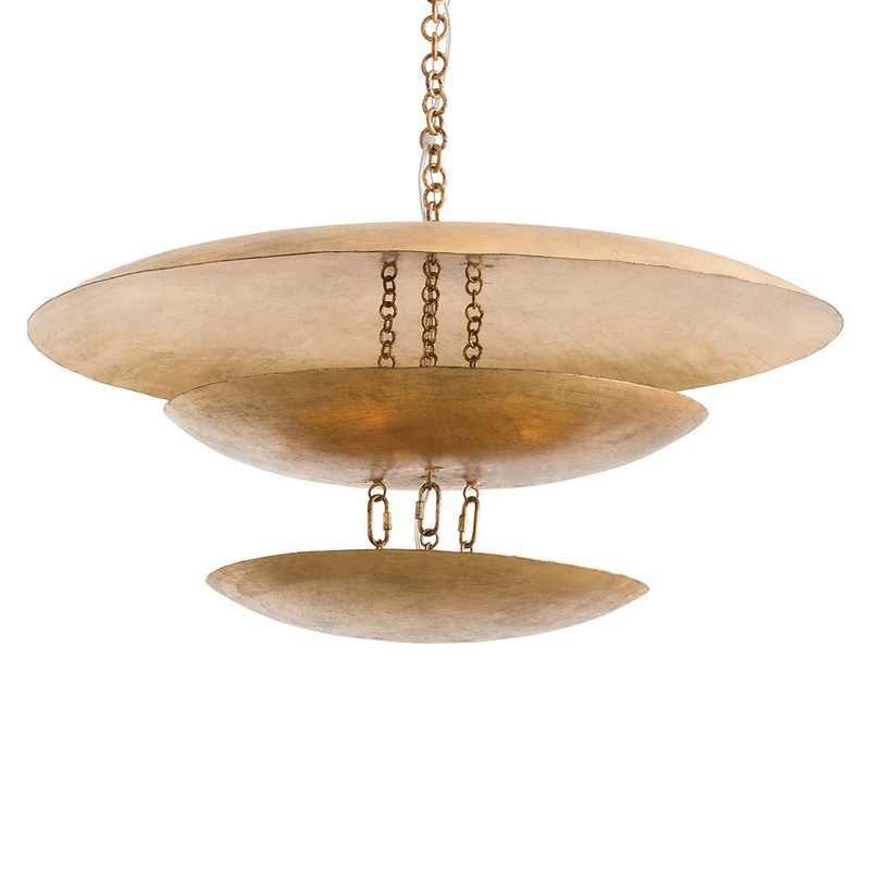 Arteriors 82001 Florko Eight Light Chandelier Gold Leaf