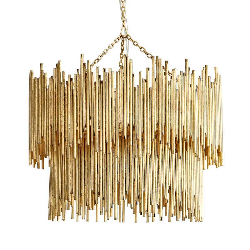 Arteriors 84006 Prescott Eight Light Pendant Gold Leaf
