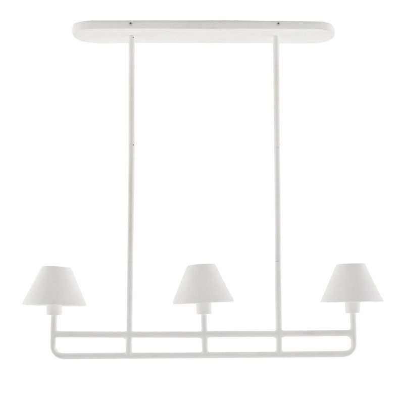 Arteriors 84074 Remy Three Light Chandelier White Gesso