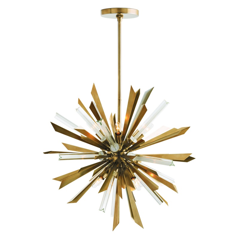 Arteriors 89027 Waldorf Eight Light Chandelier Antique Brass