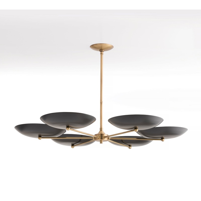 Arteriors 89047 Griffith Six Light Chandelier Antique Brass