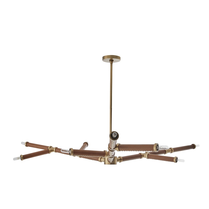 Arteriors 89498 Paden Nine Light Chandelier Cognac