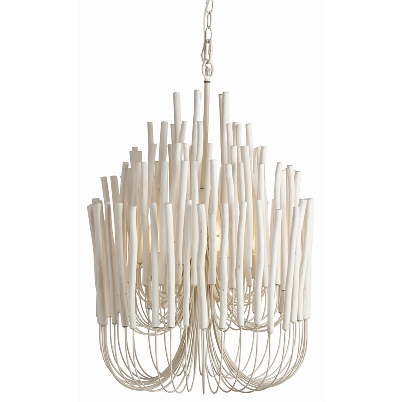 Arteriors 89559 Tilda Five Light Chandelier Whitewashed Wood