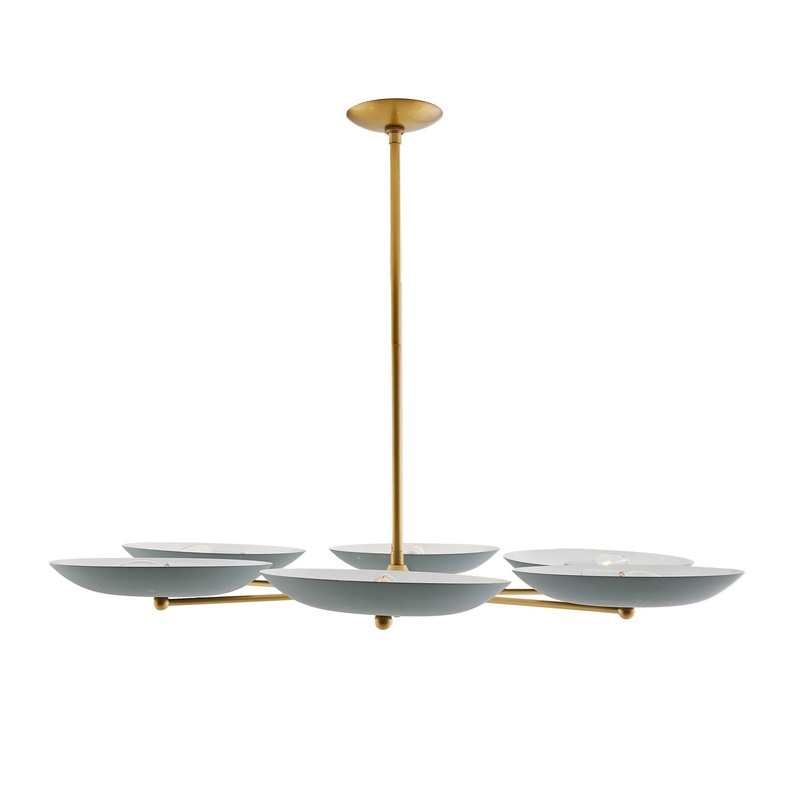 Arteriors 89648 Griffith Six Light Chandelier Cadet Blue