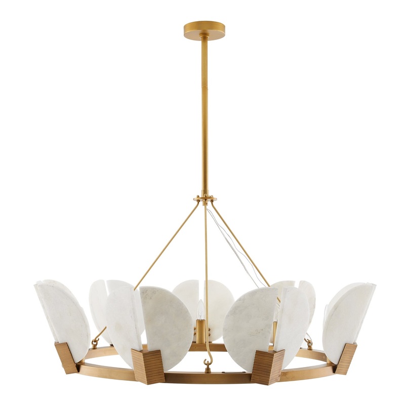 Arteriors 89657 Sierra Nine Light Chandelier Brushed Brass