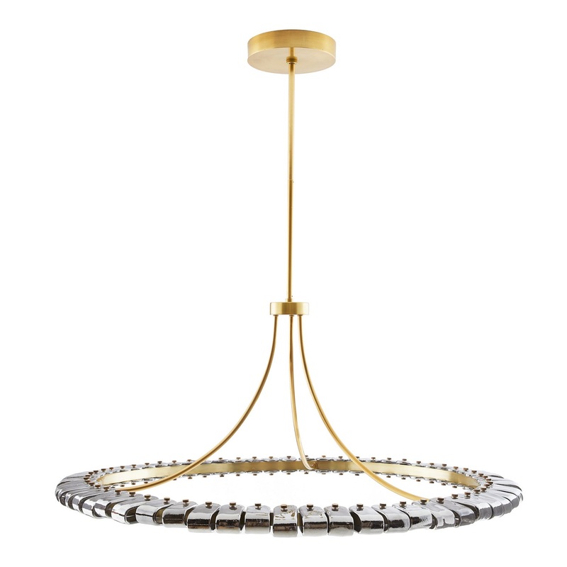 Arteriors 89660 Santorini One Light Chandelier Blue Smoke Luster