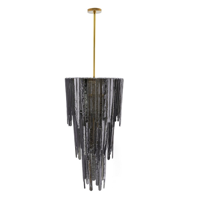 Arteriors 89662 Raine Seven Light Chandelier Blue Smoke Luster