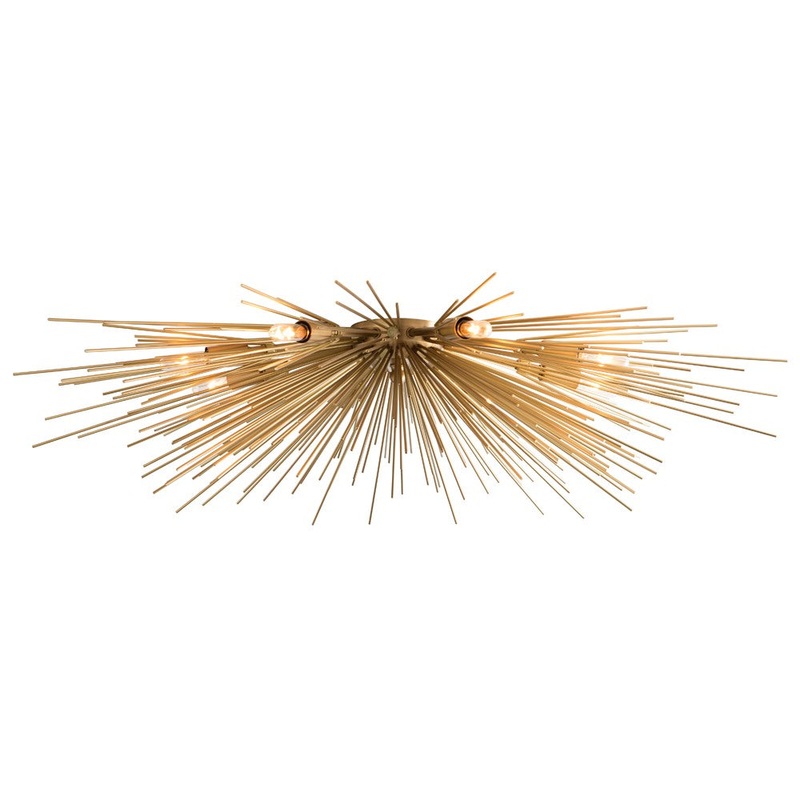 Arteriors 89969 Roxanne Eight Light Flush Mount Antique Brass