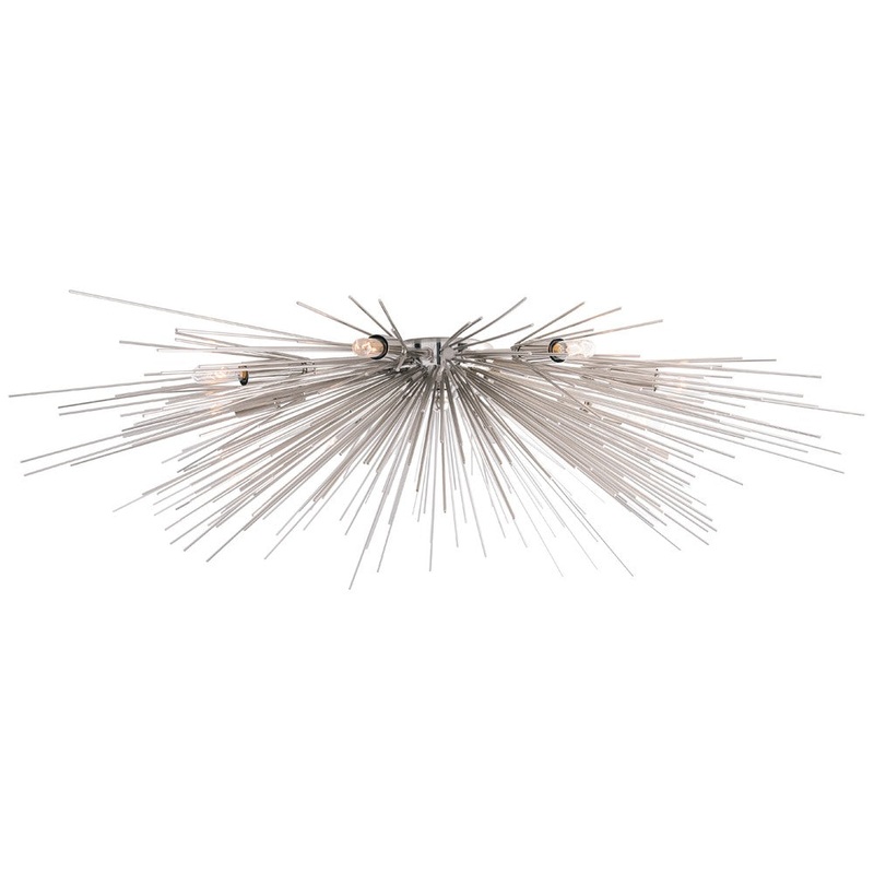 Arteriors 89970 Roxanne Eight Light Flush Mount Polished Nickel