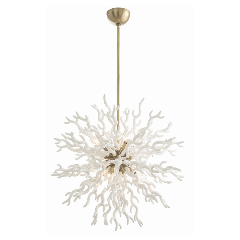 Arteriors 89992 Diallo Eight Light Chandelier White Lacquer