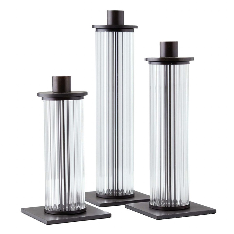 Arteriors ACC01 Wimble Candleholders, Set of 3 Clear