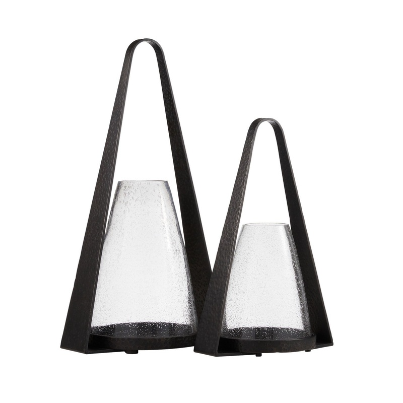 Arteriors ACI04 Dayton Hurricanes, Set of 2 Clear/Blackened Iron