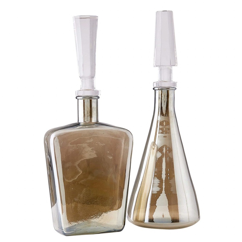 Arteriors ARI01 Talbany Decanters, Set of 2 Smoke Luster