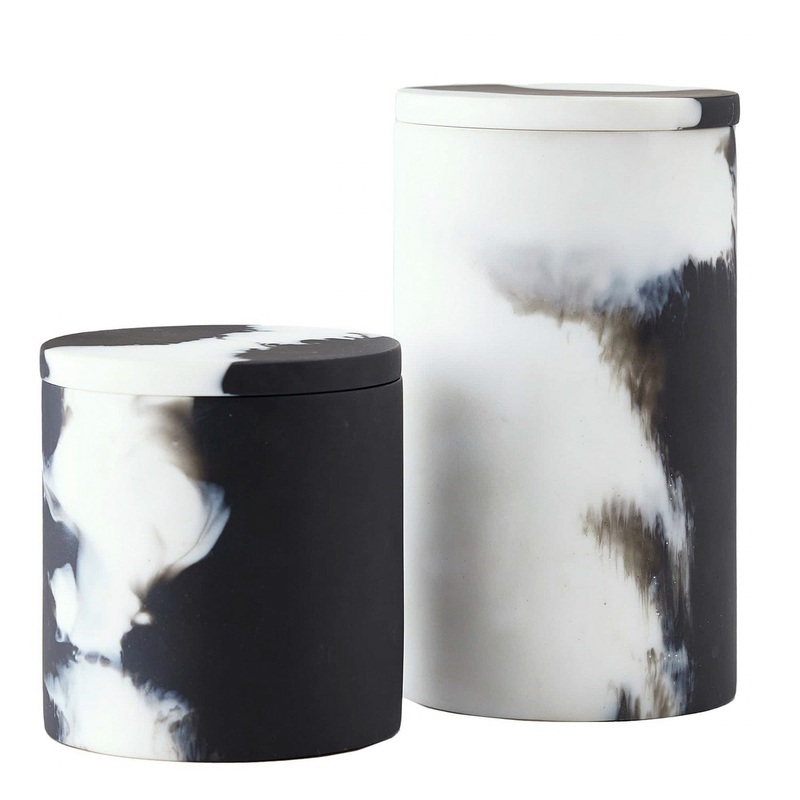 Arteriors ARS02 Hollie Containers, Set of 2 Black & White