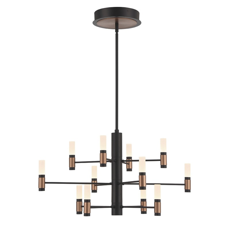 Eurofase 46353-016 Albany LED Chandelier Black and Brass