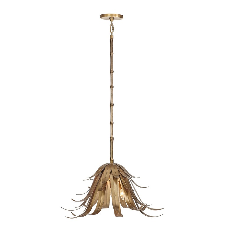 Eurofase 46431-011 Kagra Three Light Pendant Brass