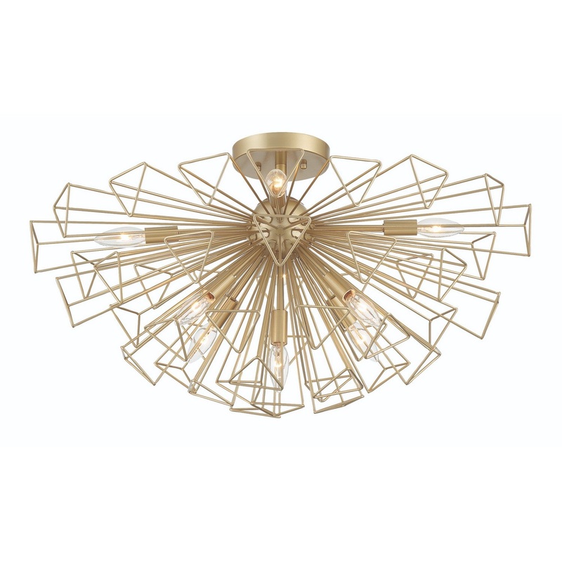 Eurofase 46762-023 Dendelio Nine Light Semi-Flush Mount Gold